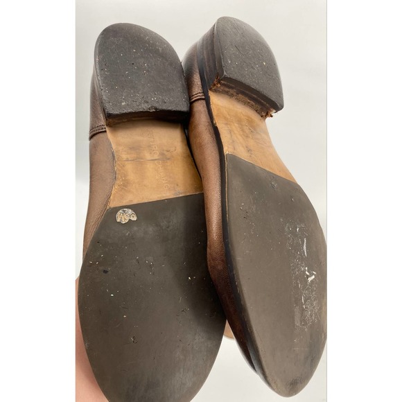 Arturo Chiang Women 6.5 Brown Destressed Leather Riding Boots Zip Button FLAWED - Picture 9 of 9